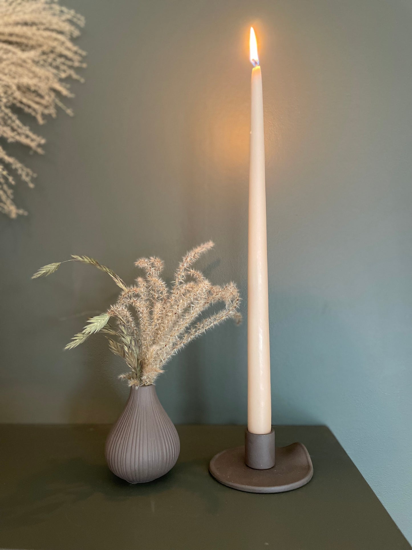 Vase i keramikk, Ekenäs, brun