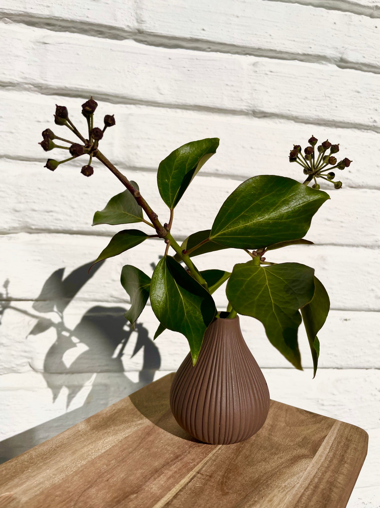 Vase i keramikk, Ekenäs, brun